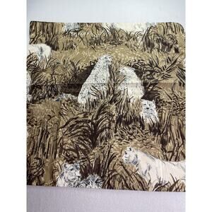 VTG Lion Pride Safari Square Brown Tan Wildlife Cathy Purse Shoulder Neck Scarf